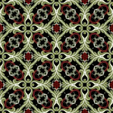 Vintage vector seamless pattern. Floral ornamental greek background. Geometric Stock Illustration