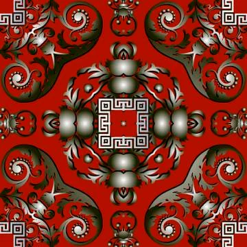 Vintage vector seamless pattern. Greek style luxury background. Ornamental pa 스톡 일러스트