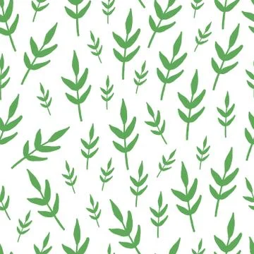 Vintage vector seamless pattern of hand drawn tree branches with leaves and f Illustrazione stock