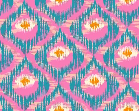 Vintage vector seamless pattern in ikat style. 库存插图