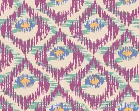 Vintage vector seamless pattern in ikat style. Stock Illustration