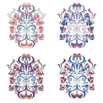 Vintage vector set. Colored design elements, ornament. A set of templates for Illustrazione stock