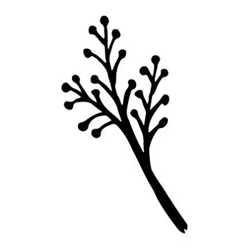 Vintage vector set of hand drawn tree branches with leaves and flowers. Sprin Stock Illustration