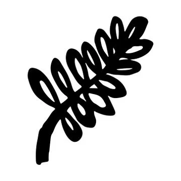 Vintage vector set of hand drawn tree branches with leaves and flowers. Sprin Stock Illustration