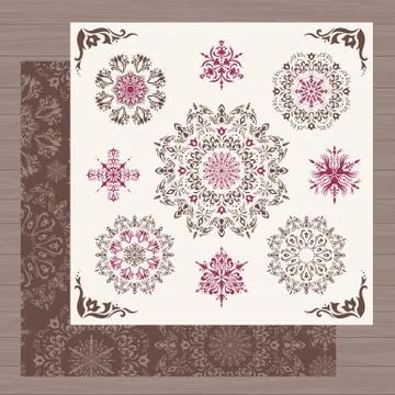 Vintage vector snowflakes Stock Illustration