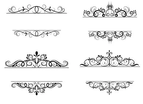 Vintage vector swirl frame set Stock Illustration