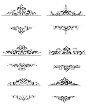 Vintage vector swirl frame set Illustrazione stock