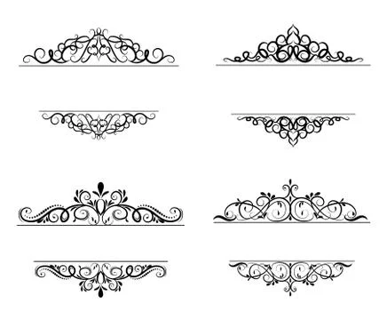 Vintage vector swirl frame set Stock Illustration
