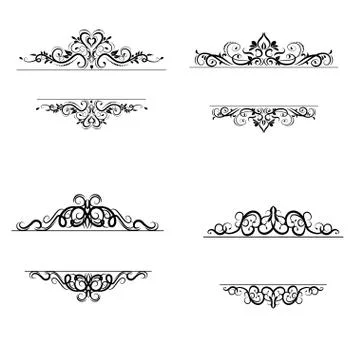 Vintage vector swirl frame set Stock Illustration