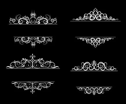 Vintage vector swirl frame set Stock-Illustration