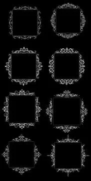 Vintage vector swirl frame set Stock Illustration