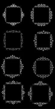 Vintage vector swirl frame set Illustrazione stock