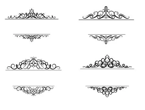 Vintage vector swirl frame set Stock-Illustration