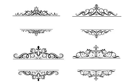 Vintage vector swirl frame set Illustrazione stock