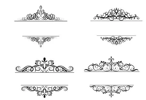 Vintage vector swirl frame set Illustrazione stock