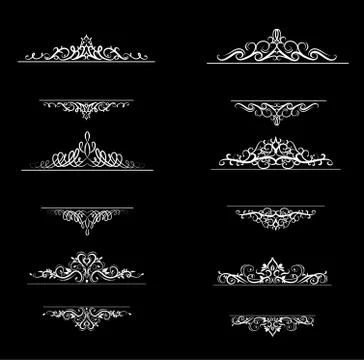 Vintage vector swirl frame set Stock Illustration