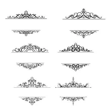 Vintage vector swirl frame set Illustrazione stock