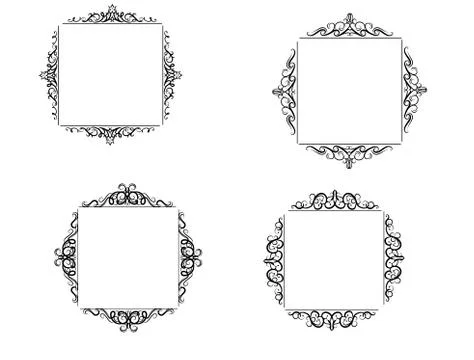 Vintage vector swirl frame set Illustrazione stock