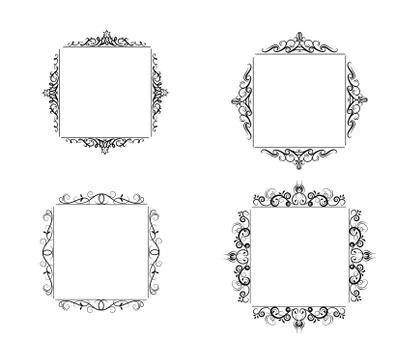 Vintage vector swirl frame set Illustrazione stock