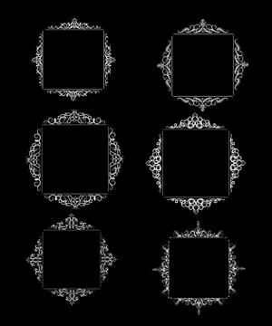 Vintage vector swirl frame set Illustrazione stock