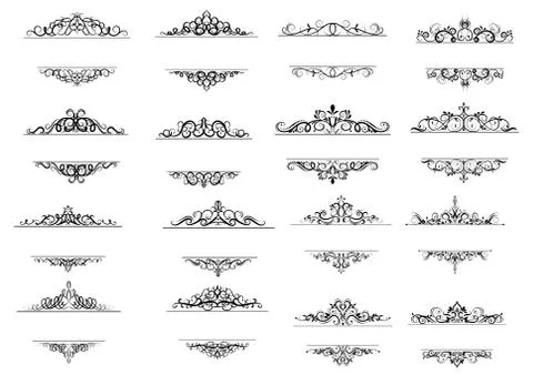 Vintage vector swirl frame set Stockillustratie