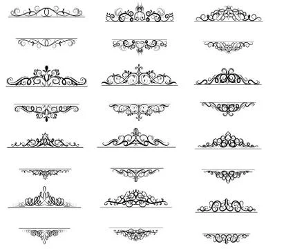 Vintage vector swirl frame set イラスト素材