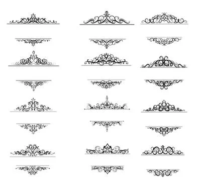 Vintage vector swirl frame set Illustrazione stock