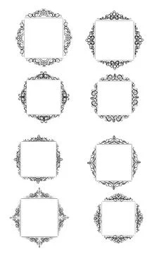 Vintage vector swirl frame set Stockillustratie
