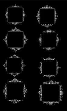 Vintage vector swirl frame set Stock Illustration