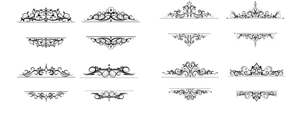 Vintage vector swirl frame set Illustrazione stock