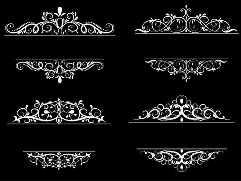 Vintage vector swirl frame set 스톡 일러스트