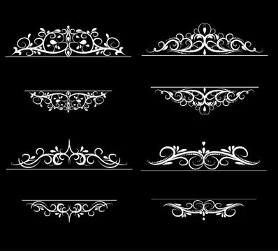 Vintage vector swirl frame set Illustrazione stock