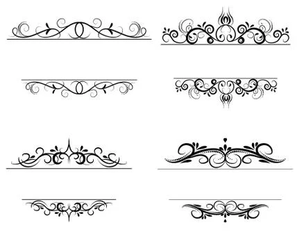 Vintage vector swirl frame set 스톡 일러스트