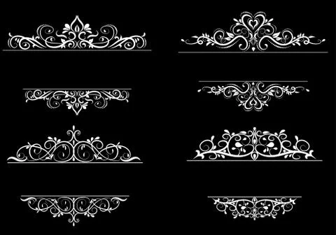 Vintage vector swirl frame set Stock Illustration