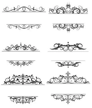 Vintage vector swirl frame set イラスト素材