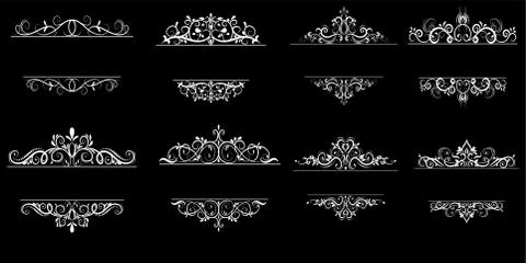 Vintage vector swirl frame set Illustrazione stock