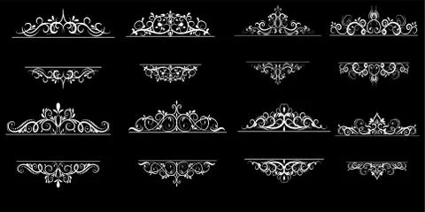 Vintage vector swirl frame set イラスト素材
