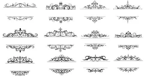 Vintage vector swirl frame set Illustrazione stock