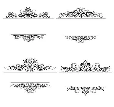 Vintage vector swirl frame set Stock Illustration