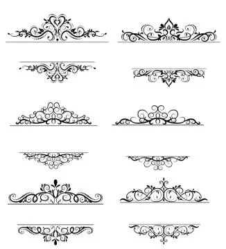 Vintage vector swirl frame set Stock Illustration