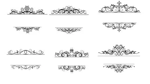 Vintage vector swirl frame set Illustrazione stock