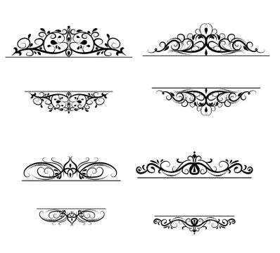 Vintage vector swirl frame set Illustrazione stock