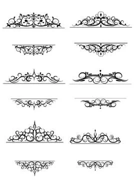 Vintage vector swirl frame set Stock Illustration