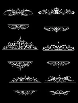 Vintage vector swirl frame set Stock Illustration