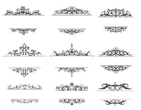 Vintage vector swirl frame set Stock Illustration