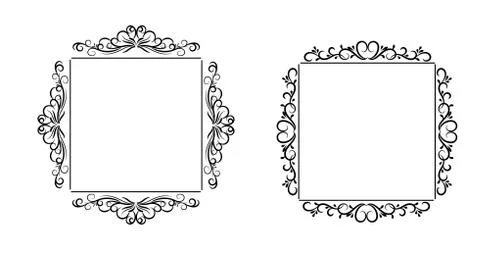 Vintage vector swirl frame set 스톡 일러스트