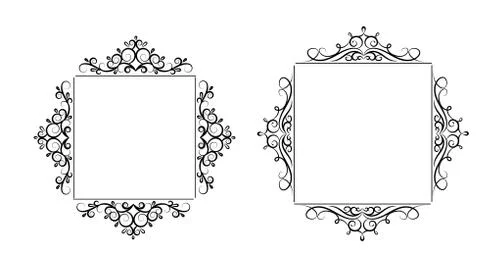 Vintage vector swirl frame set Illustrazione stock
