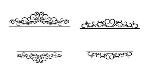 Vintage vector swirl frame set イラスト素材