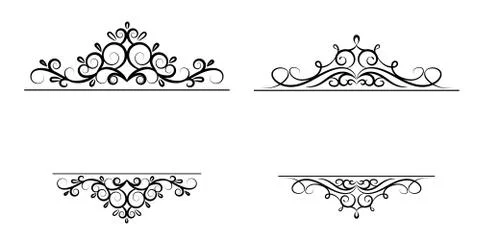 Vintage vector swirl frame set Stock Illustration