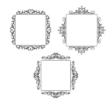 Vintage vector swirl frame set Illustrazione stock